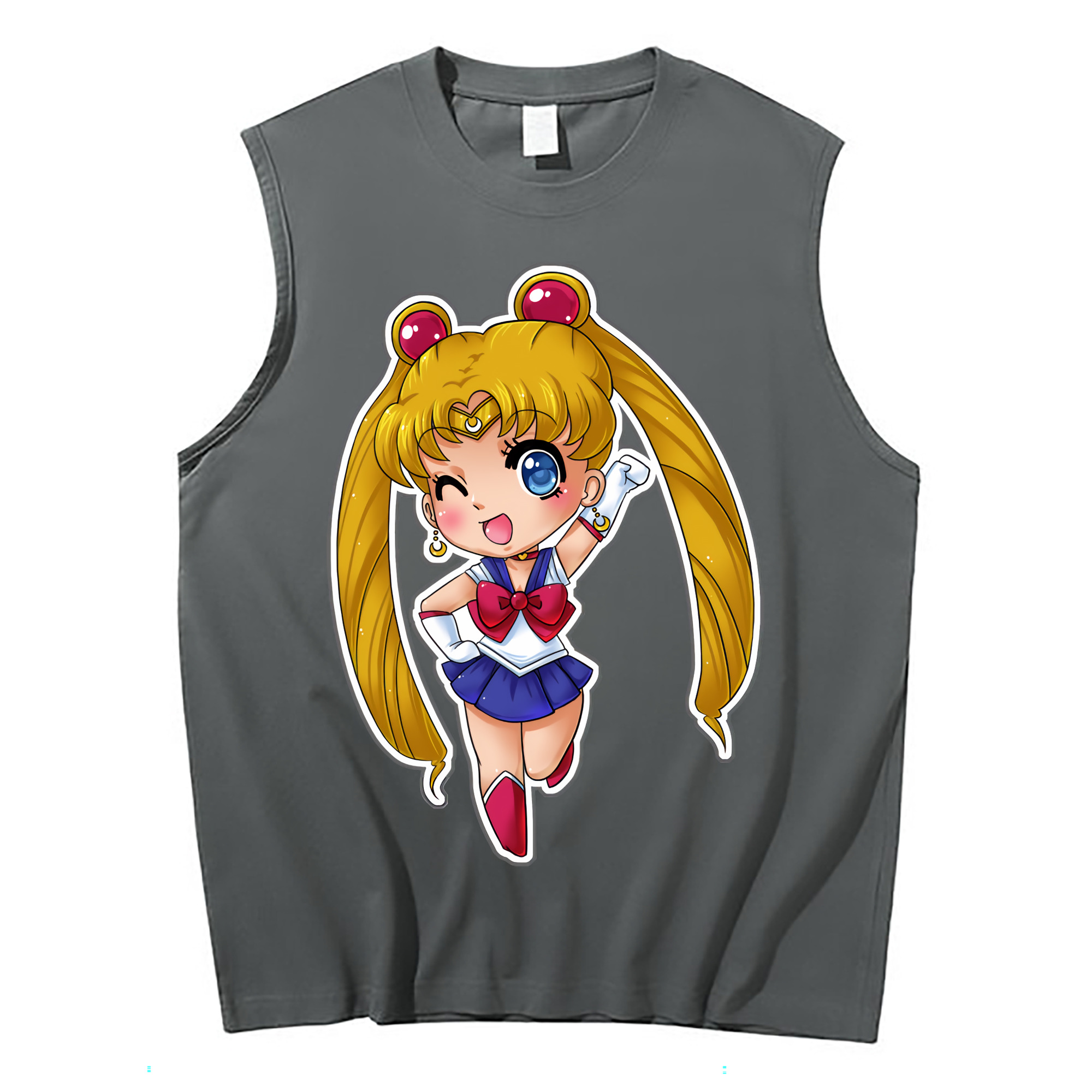 （画像用） 美少女戦士セーラームーン 月野 うさぎ つきの うさぎ Sailor Moon Tsukino Usagi コットン100％タンクトップ（フロントプリント）